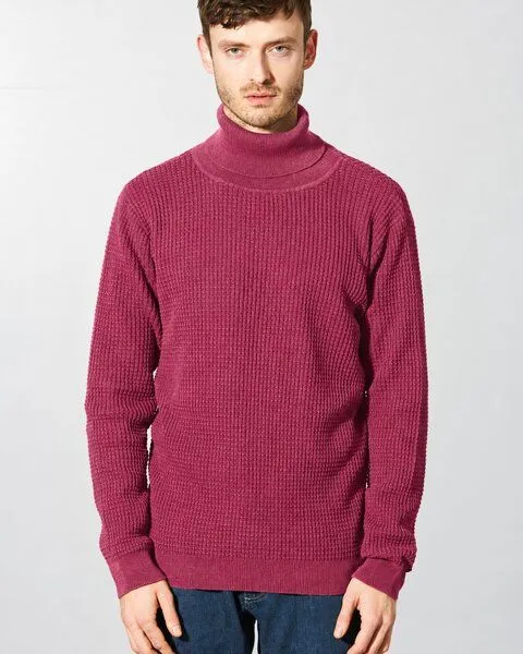 HempAge HempAge Rollkragen Pullover Herren Hanf/Biobaumwolle, Tinto(rot), – Produktbild 2 von 3