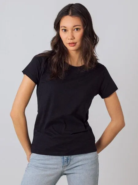 Honest Basics Honest Basics Damen Basic T-Shirt aus Bio- und recycelter Baumwolle, Schwarz, – Produktbild 2 von 4