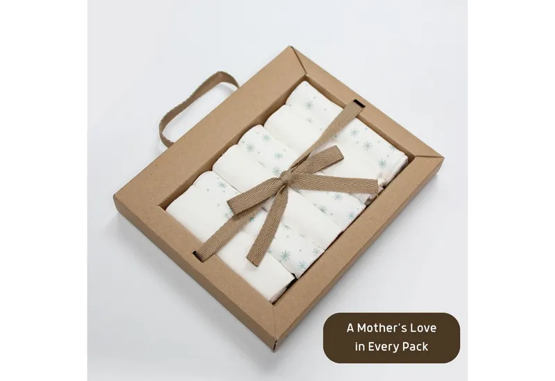 bistyle bistyle Spucktuch Spucktücher für Babys 20x20 aus Bio-Baumwolle, (Set, 6-tlg., 6er Pack), Basic, Beige|blau, – Produktbild 4 von 5