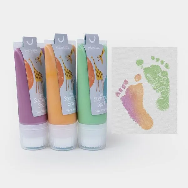 KINDACUTE KINDACUTE 3CHEERS - 3x 50ml Bio Stempelspaß für Babys & Kids, Slush (fuchsia peach linde), – Produktbild 1 von 4