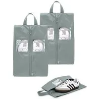 TRAVEL DUDE TRAVEL DUDE Schuhtasche 2er Set - Wasserfeste Schuhbeutel Reise, Koffer, Gepäck - Schmutzabweisender Schuhsack Reise für Schuhe, Grau, – Produktbild 1 von 1
