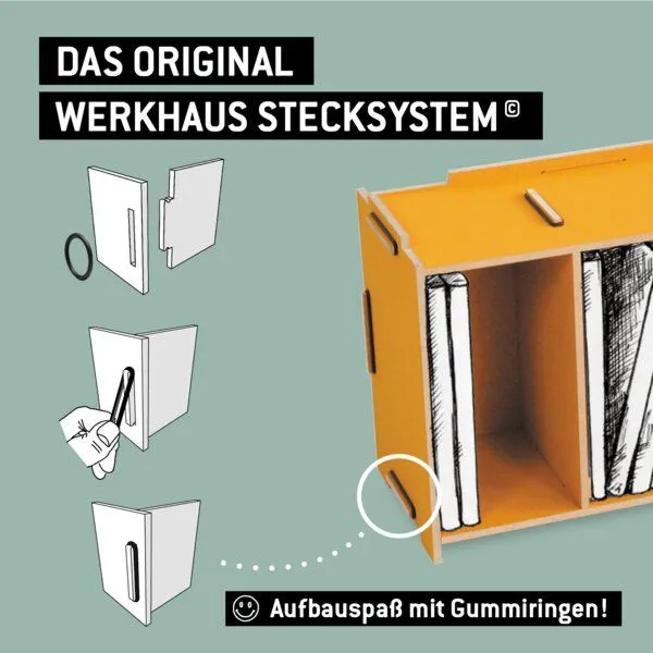 WERKHAUS WERKHAUS Medienbox DVD (stapelbar), Goldgelb, – Produktbild 1 von 5