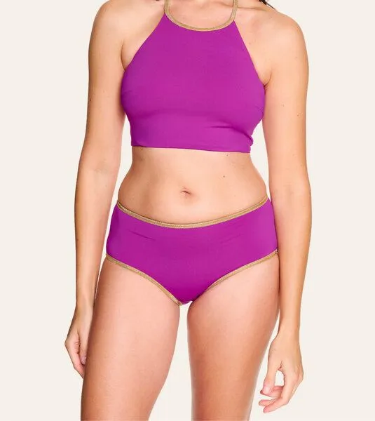 MYMARINI MYMARINI Wendbare Shorts Shine mit Shape-Effect aus ECONYL, Papaya-cassis, – Produktbild 2 von 4