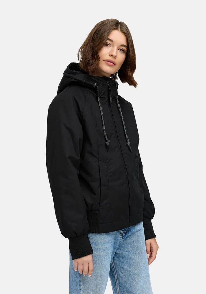 ragwear ragwear Outdoorjacke Lumie YOUMODO Gefütterte Übergangsjacke mit Kapuze, Schwarz, – Produktbild 2 von 5