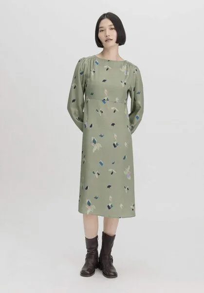 hessnatur hessnatur Kleid Midi Regular aus TENCEL Lyocell, Seegras, – Produktbild 1 von 4