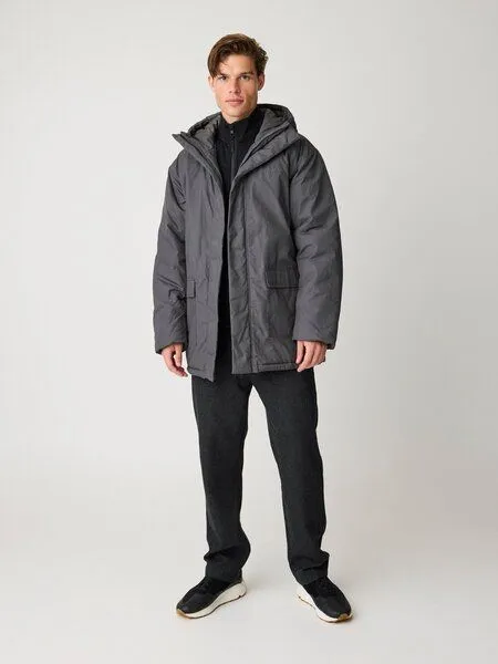 KnowledgeCotton Apparel KnowledgeCotton Apparel Isolierter Parka Vent 200 mit Bio-Baumwolle und Bio-Wolle, Grau-volcanic-ash, – Produktbild 1 von 2