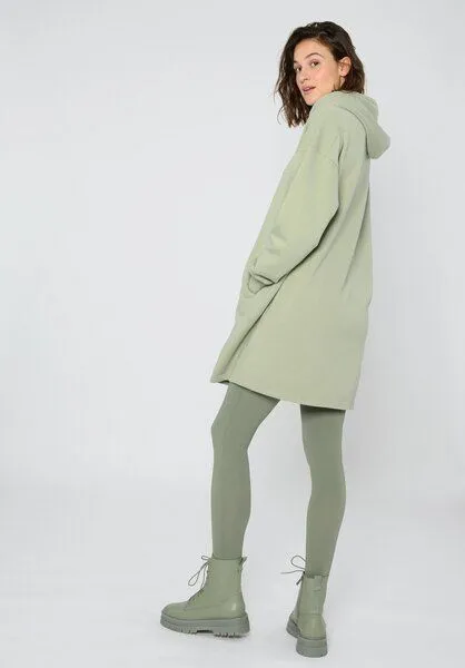 THOKKTHOKK ThokkThokk Damen Hoodie Kleid TT1047 aus Biobaumwolle, Desert sage (grün), – Produktbild 4 von 5