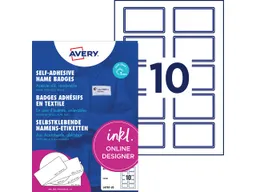 Avery Zweckform Avery Zweckform Selbstklebende Namens-Etiketten Laser "L4787" 200 Stk. 80x50mm, weiß/blau – Produktbild 1 von 1