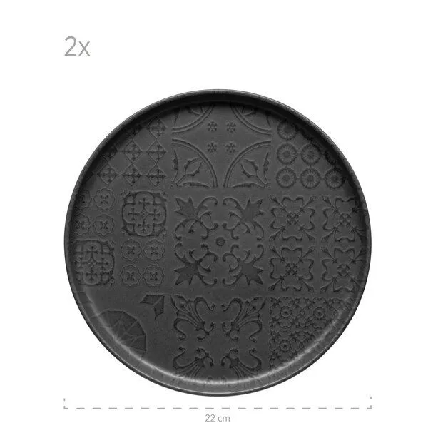Mäser Mäser Kombiservice 8-tlg. "Trad. Tiles" Steinzeug, Schwarz, – Produktbild 6 von 6