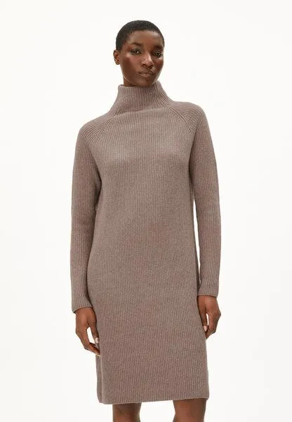 ARMEDANGELS ARMEDANGELS Millaana Damen Strickkleid Relaxed Fit aus Bio-Woll Mix, Cinnamon dust melange, – Produktbild 1 von 3