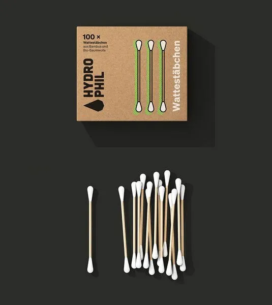 Hydrophil HYDROPHIL Bambus Wattestäbchen 100 Stk. – Produktbild 2 von 3