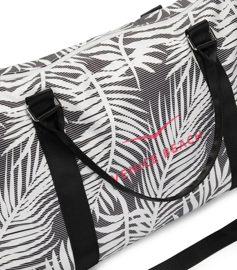 VENICE BEACH VENICE BEACH Sporttasche große Umhängetasche, Wellnesstasche, Saunatasche, Reisetasche, Weekender, Strandtasche mit modischem Druck VEGAN, Schwarz, – Produktbild 5 von 5