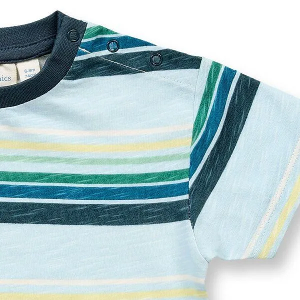 Sense Organics Sense Organics Baby T-Shirt, Modell EKI, Mehrfarbige ringel, – Produktbild 3 von 3