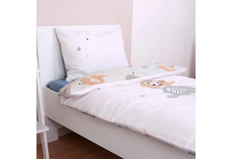 Baby Best Baby Best Babybettwäsche babybest Elephants, Renforcé, 2 teilig, mit liebevollem Motiv, Bunt|grau, – Produktbild 4 von 5