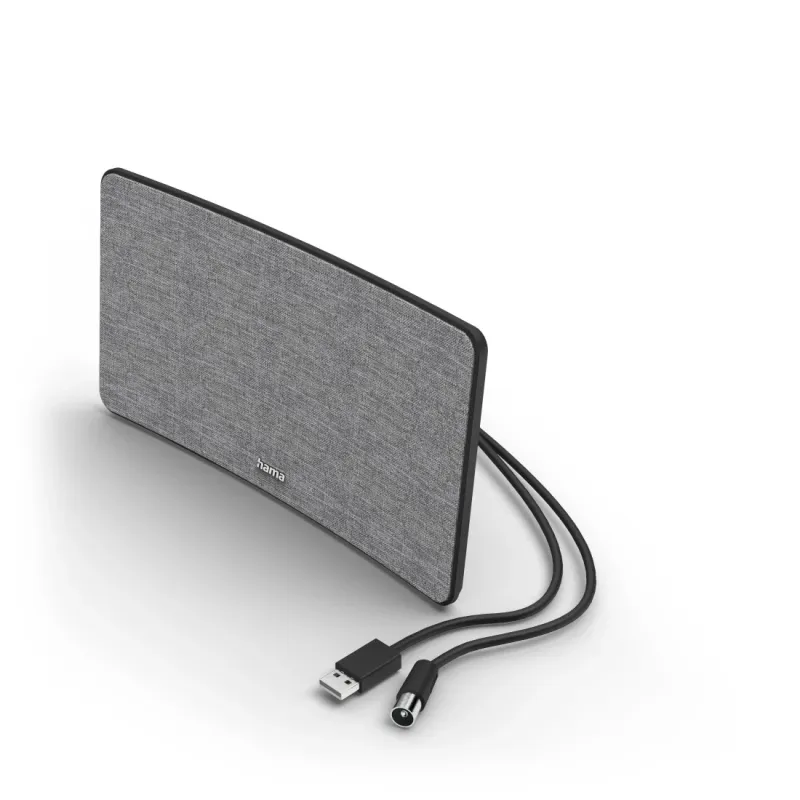 Hama Hama Zimmerantenne "Stoff-Design", DVB-T2, aktiv, Grau/Schwarz – Produktbild 2 von 6