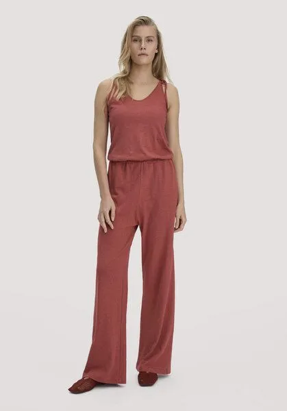 hessnatur hessnatur Jersey Jumpsuit Relaxed aus Leinen und reiner Bio-Baumwolle, Terrakotta, – Produktbild 1 von 4