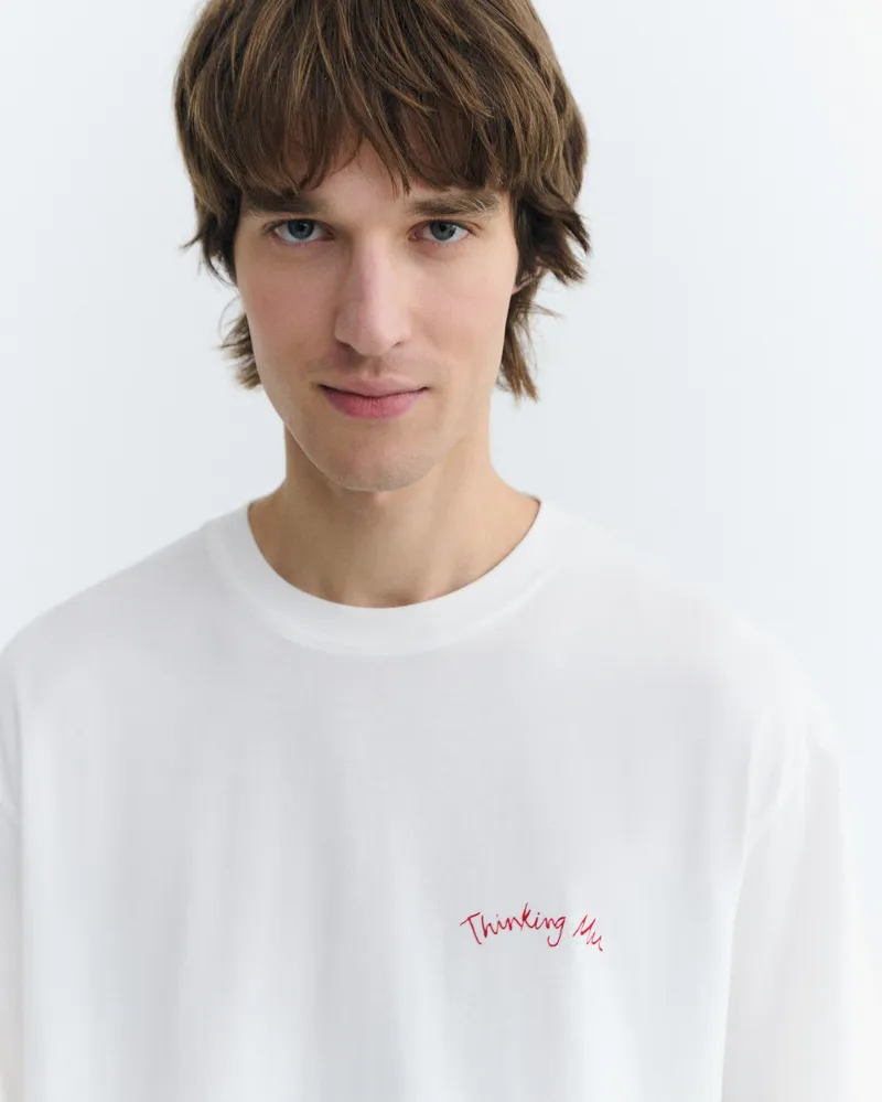thinking mu Thinking MU Herren vegan T-Shirt Aaron Patched Lobster Rücken Weiß, Weiß, – Produktbild 1 von 2