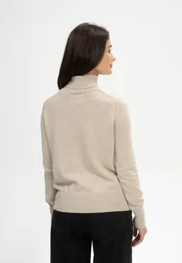 MELA MELA Damen vegan Strickpullover Mit Rollkragen Mayura Pebble Melange – Produktbild 1 von 1