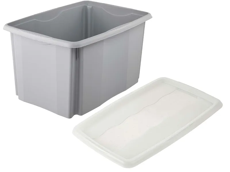 Keeeper Keeeper Aufbewahrungsbox "Emil Eco Line" mit Deckel "Emilia", 54,5x39x29, 5 cm, 45 l, Grau, – Produktbild 1 von 1