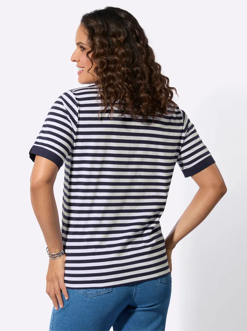 Witt Poloshirt marine-weiß-geringelt, Marine-weiß-geringelt, – Produktbild 2 von 2