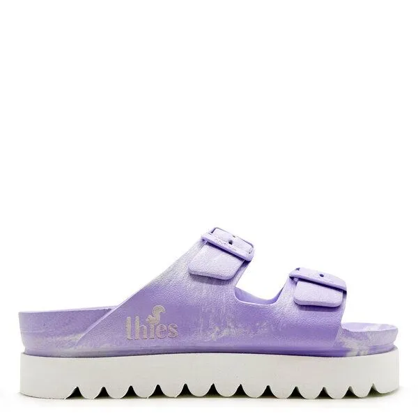 thies Vegane Bi-Color Ecofoam Plateau Sandale von thies ® aus recyceltem EVA, White lavender (weiß lavendel), – Produktbild 1 von 4