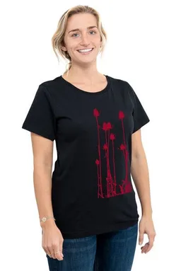 Hirschkind Hirschkind Fair-Trade-Frauenshirt "Wilde Karde" - Made in Kenia - schwarz – Produktbild 1 von 1