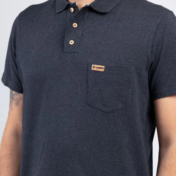 Lexi&Bö Lexi&Bö Poloshirt Herren, Dark melange (grau), – Produktbild 3 von 3