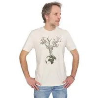 Life Tree Life-Tree Organic Fairwear Shirt Men Weltenbaum | Red Brown / Natural Raw / India Ink Grey, Weiß, – Produktbild 1 von 1