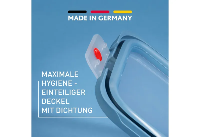 EMSA EMSA 3er-Set Frischhaltedosen aus Kunststoff "oneClick" 0,5l, 1,2l, 2,3 l, Blau, – Produktbild 5 von 6
