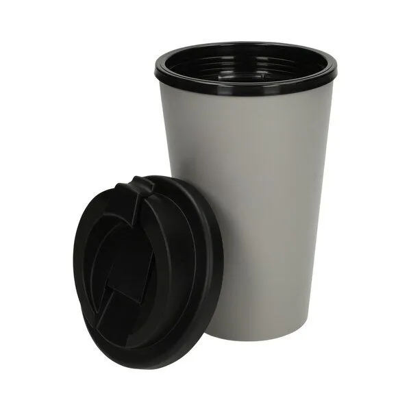 elasto elasto Kaffeebecher Kunststoff mit 2K-Verschluss, Haselnuss, – Produktbild 5 von 8