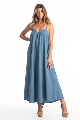 RAVENS VIEW IBIZA RAVENS VIEW IBIZA Damen vegan Kleid Leia Jeans Blau – Produktbild 1 von 1