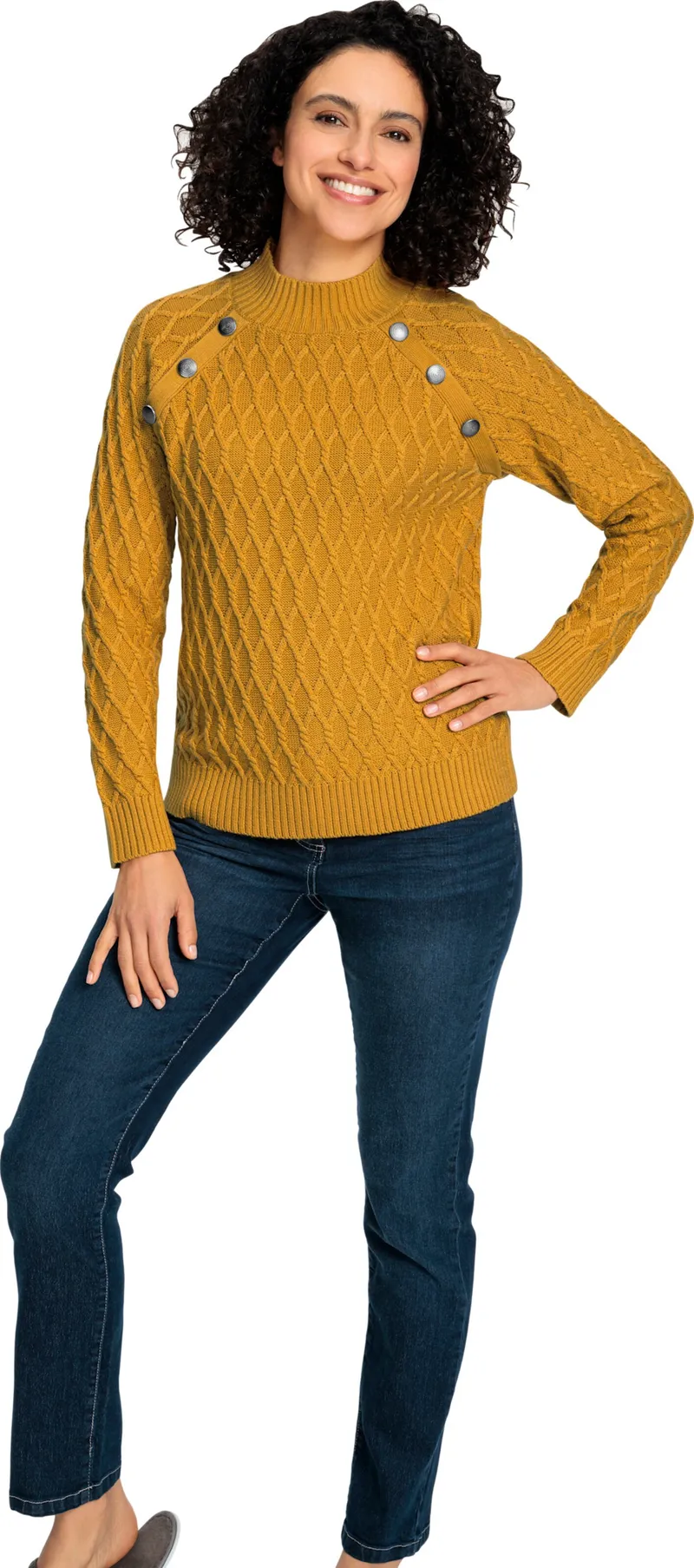 Witt Stehkragenpullover ocker, Ocker, – Produktbild 2 von 2