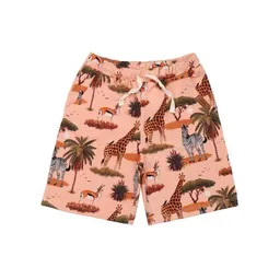 Walkiddy Kinder Shorts GOTS zertifiziert Bio-Baumwolle, Orange, Savannen-Muster, Walkiddy – Produktbild 1 von 1