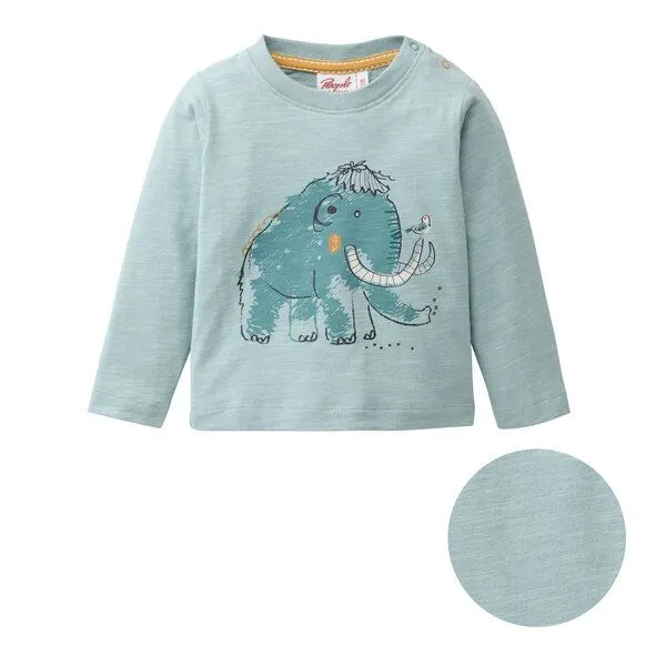 People Wear Organic People Wear Organic Langarm Shirt, grün, "Mammut", Bio-Baumwolle – Produktbild 1 von 4