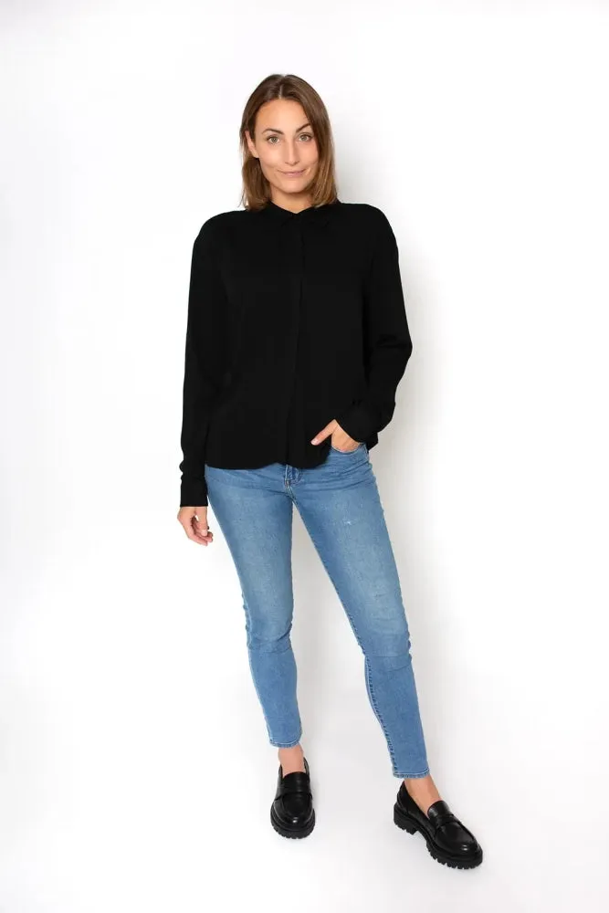 Zerum Zerum Damen vegan Bluse Simone Schwarz, Schwarz, – Produktbild 1 von 2