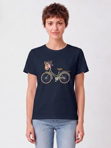 watapparel watapparel T-Shirt Frauen Damenfahrrad, French navy, – Produktbild 2 von 2