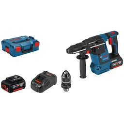Bosch Professional Bosch Professional Bosch Akku-Bohrhammer GBH 18V-26 F, SDS-plus, incl. 2x Akku GBA 5 Ah, Schnellladegerät, Zubehör, L-BOXX – Produktbild 1 von 1