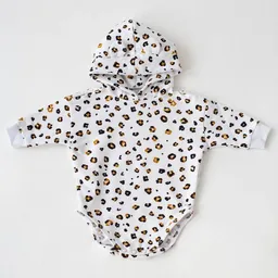 NoniKids Berlin Baby Hoodie *Leopard weiß* Bio Baumwolle | NoniKids Berlin – Produktbild 1 von 1