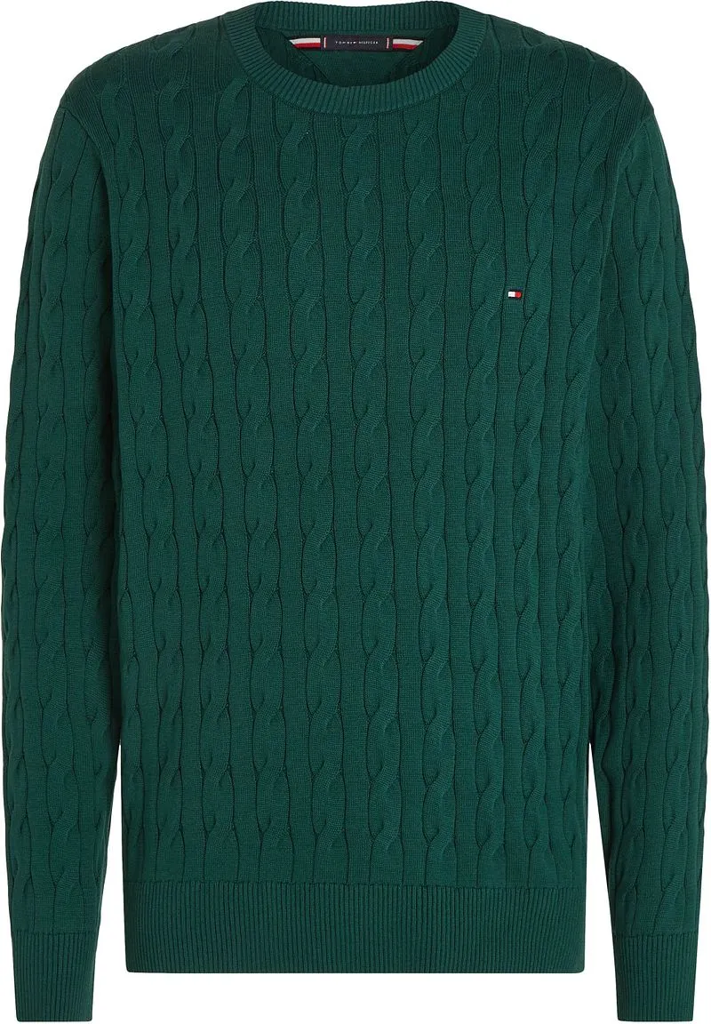 Tommy Hilfiger Tommy Hilfiger Pullover Cable Dunkelgrün - Größe XXL, Dunkelgrün, – Produktbild 2 von 4