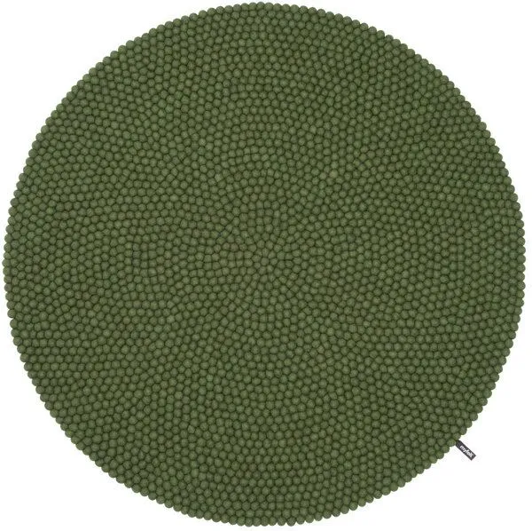 myfelt myfelt Filzkugelteppich rund, 100% Schurwolle, Jost (dunkelgrün), – Produktbild 1 von 3
