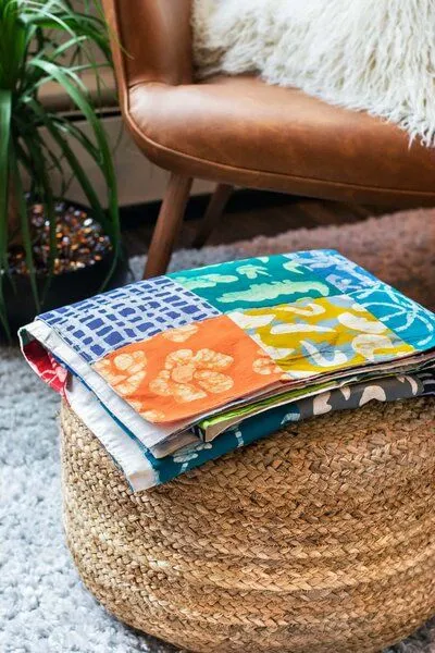 Global Mamas Global Mamas Upcycling Patchwork Überwurf & Decke, Bunt, – Produktbild 3 von 4
