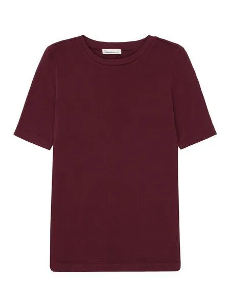 KnowledgeCotton Apparel KnowledgeCotton Apparel T-Shirt - Rib t-shirt - aus Bio-Baumwolle, Rot (fig), – Produktbild 1 von 3