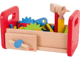 Goki goki Kinder Werkbank Werkzeugkiste aus Holz 36-teilig 27 x 20 x 15 cm – Produktbild 1 von 1