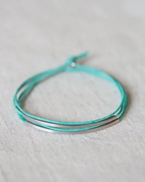 pikfine pikfine Tube Armband “Tingval” silber, Minzgrün, – Produktbild 1 von 4
