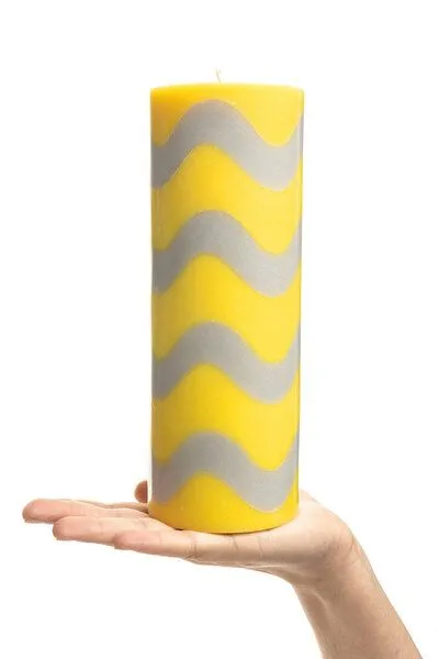 Tranquillo Tranquillo Stumpenkerze GLUMI WAVE, Wax043-yellow, – Produktbild 3 von 4