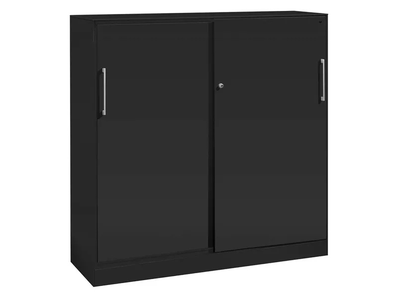 Schiebetürenschrank "CONTACT", Höhe 131 cm (BxT) 120 x 43,5, Schwarz, – Produktbild 1 von 1