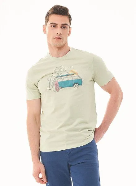 ORGANICATION ORGANICATION T-Shirt aus Bio-Baumwolle mit Print, Grün(soft green), – Produktbild 1 von 4