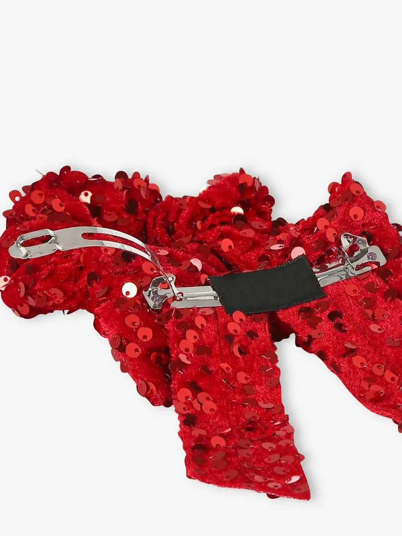 Vertbaudet Haarspange und Scrunchie mit Pailletten Mädchen, Rot, – Produktbild 3 von 3