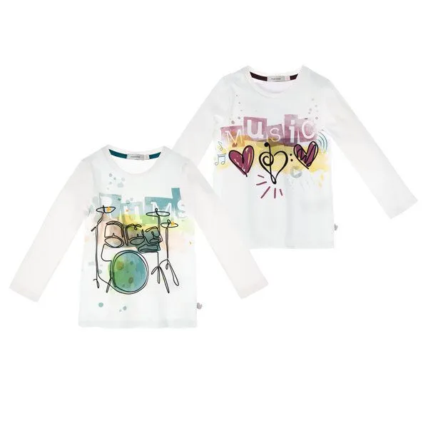 Marraine Kids Marraine Kids Shirt aus Bio Baumwolle "continuous line art", Offwhite/heart, – Produktbild 1 von 3