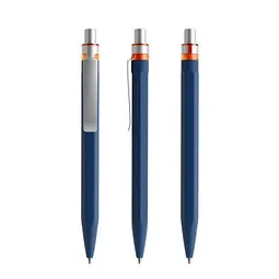 prodir prodir QS50 Soft Touch PRS Push Kugelschreiber, Sodalite Blue-Silver satin finish-Orange, Silber / blau, – Produktbild 1 von 1